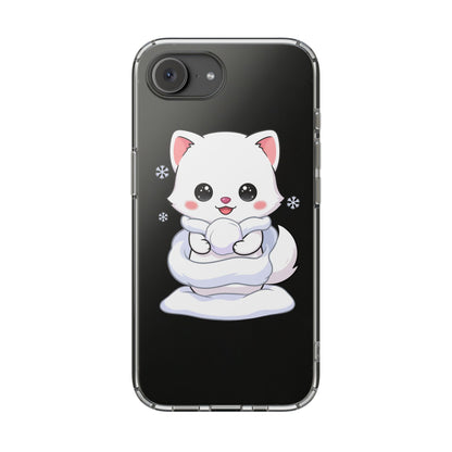 Kawaii Arctic Fox Phone Case, Cute Snow Day Gift