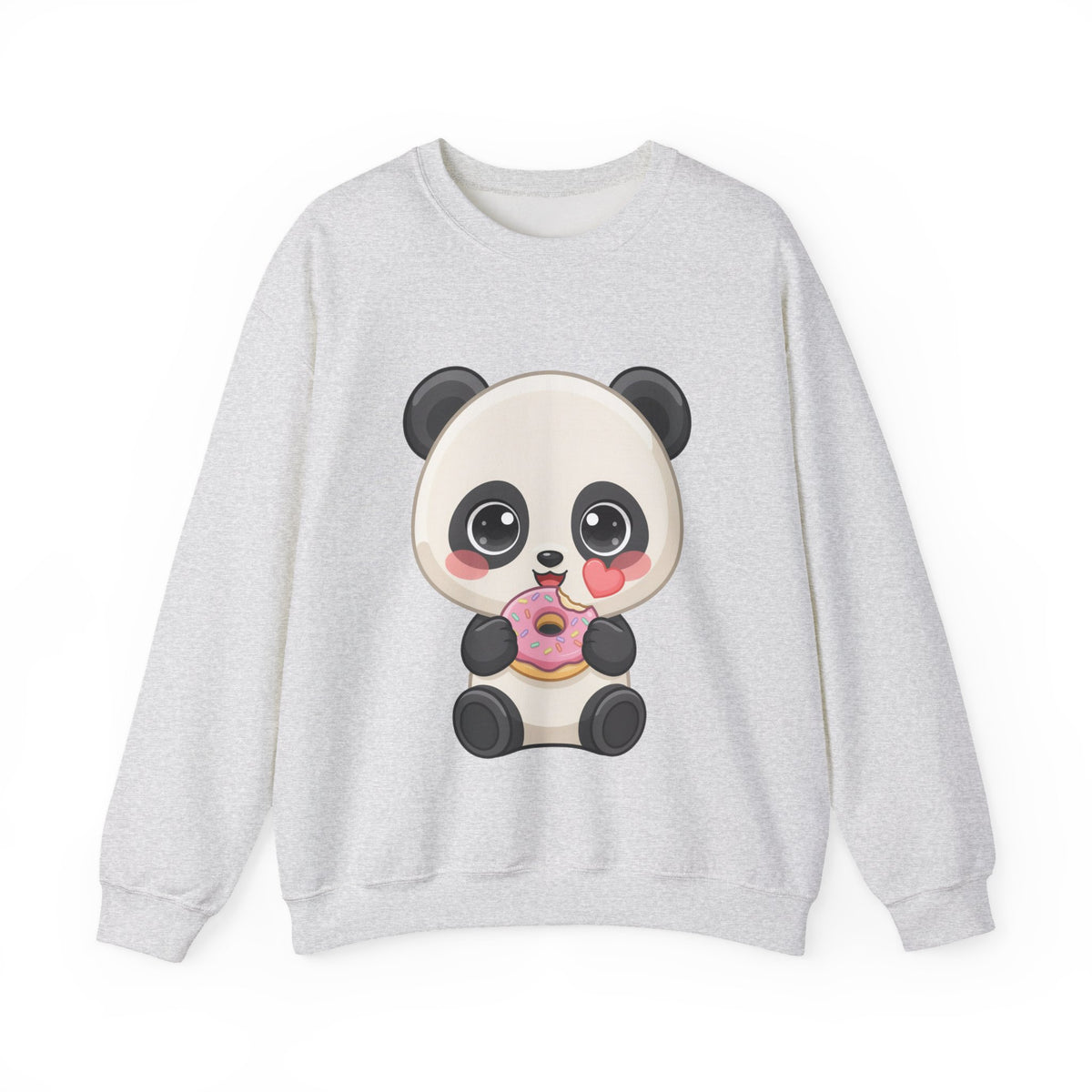Kawaii Panda Donut Sweatshirt, Cute Chibi Crewneck
