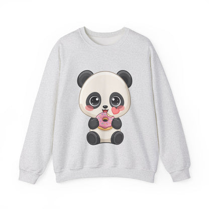 Kawaii Panda Donut Sweatshirt, Cute Chibi Crewneck
