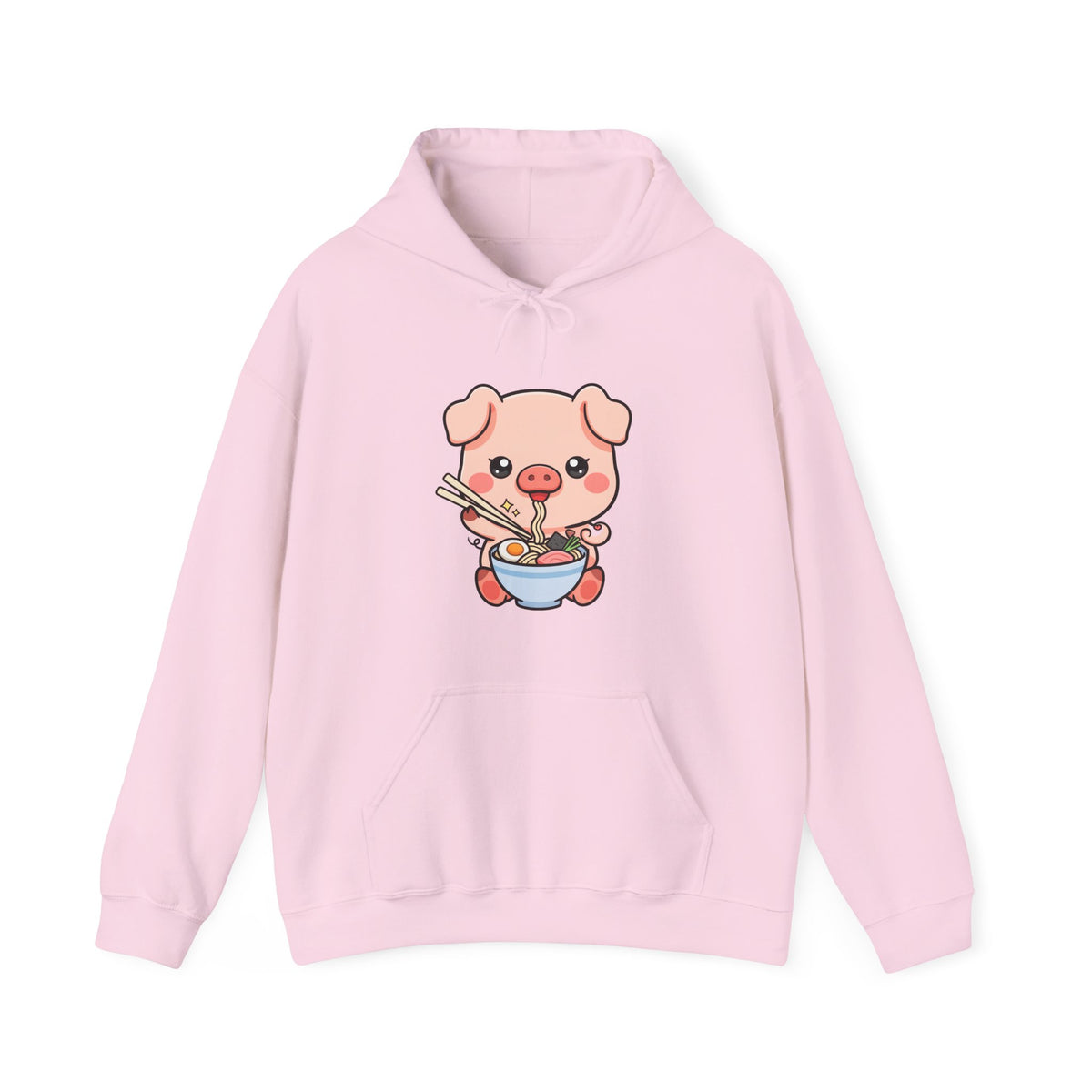 Kawaii Piglet Ramen Hoodie, Cute Noodle Lover Sweatshirt