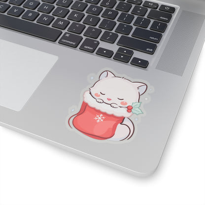 Kawaii Arctic Fox Christmas Sticker for Cozy Holiday Fans