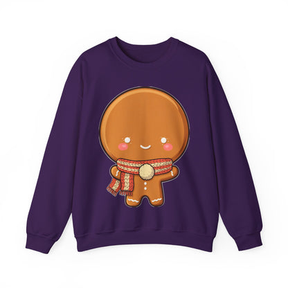 Gingerbread Man Sweatshirt, Cute Kawaii Christmas Crewneck