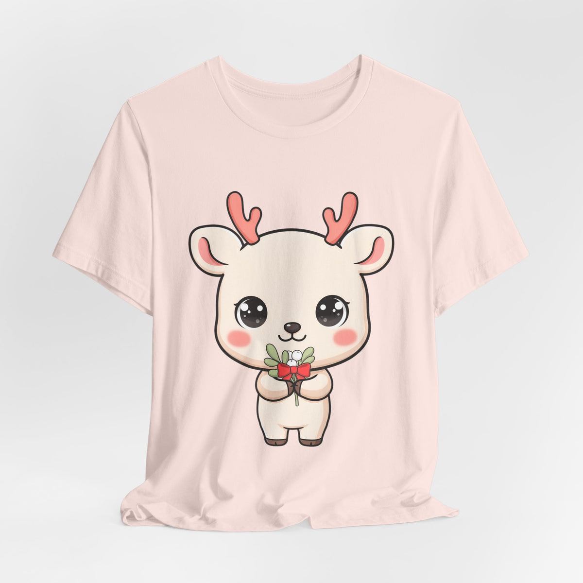Kawaii Reindeer Christmas T-Shirt for Holiday Cheer