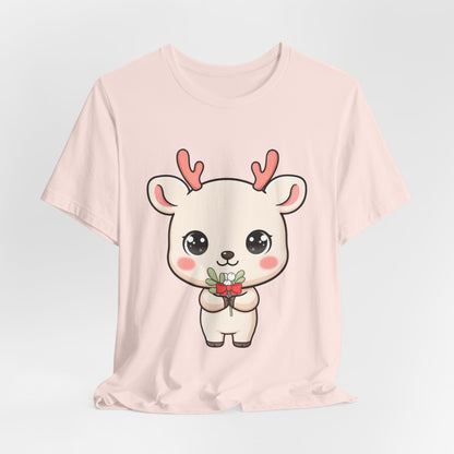 Kawaii Reindeer Christmas T-Shirt for Holiday Cheer