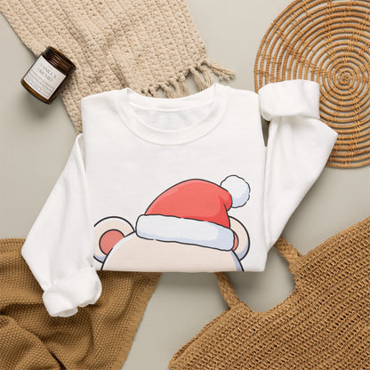 Kawaii Polar Bear Christmas Sweatshirt, Santa Cub Crewneck