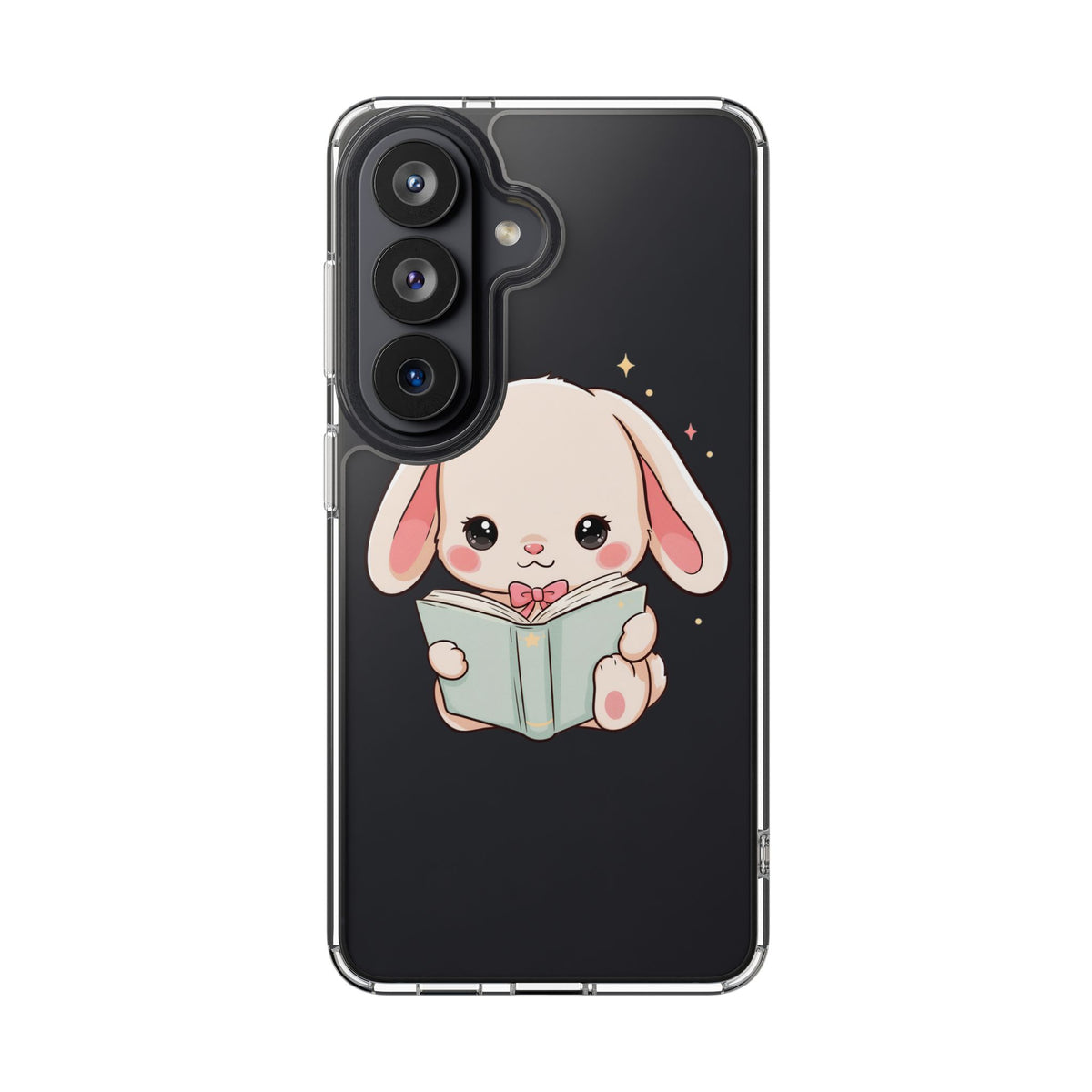Kawaii Reading Bunny Clear Impact-Resistant Case