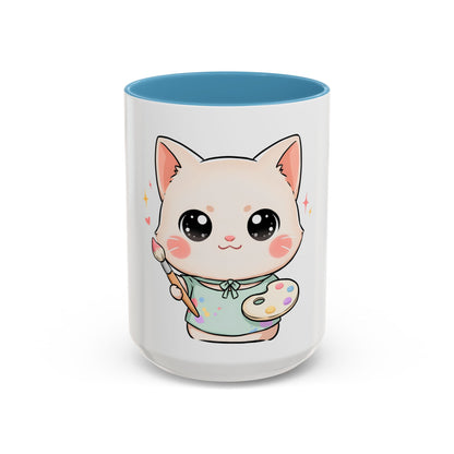 Kawaii Cat Artist Accent Coffee Mug