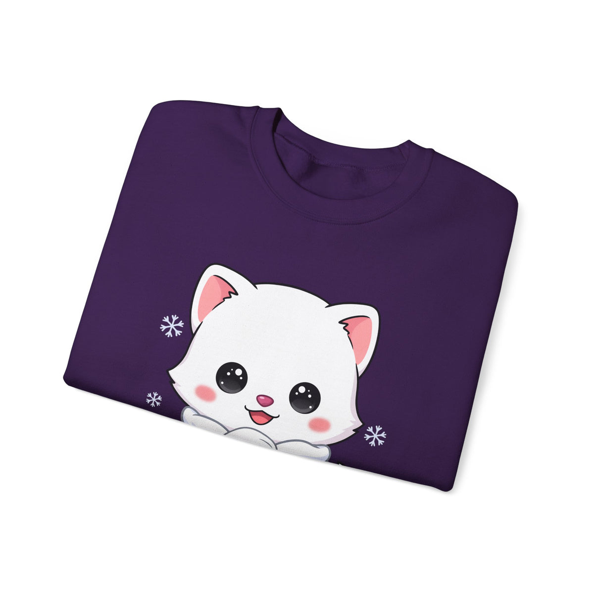 Kawaii Arctic Fox Sweatshirt, Cute Winter Animal Crewneck