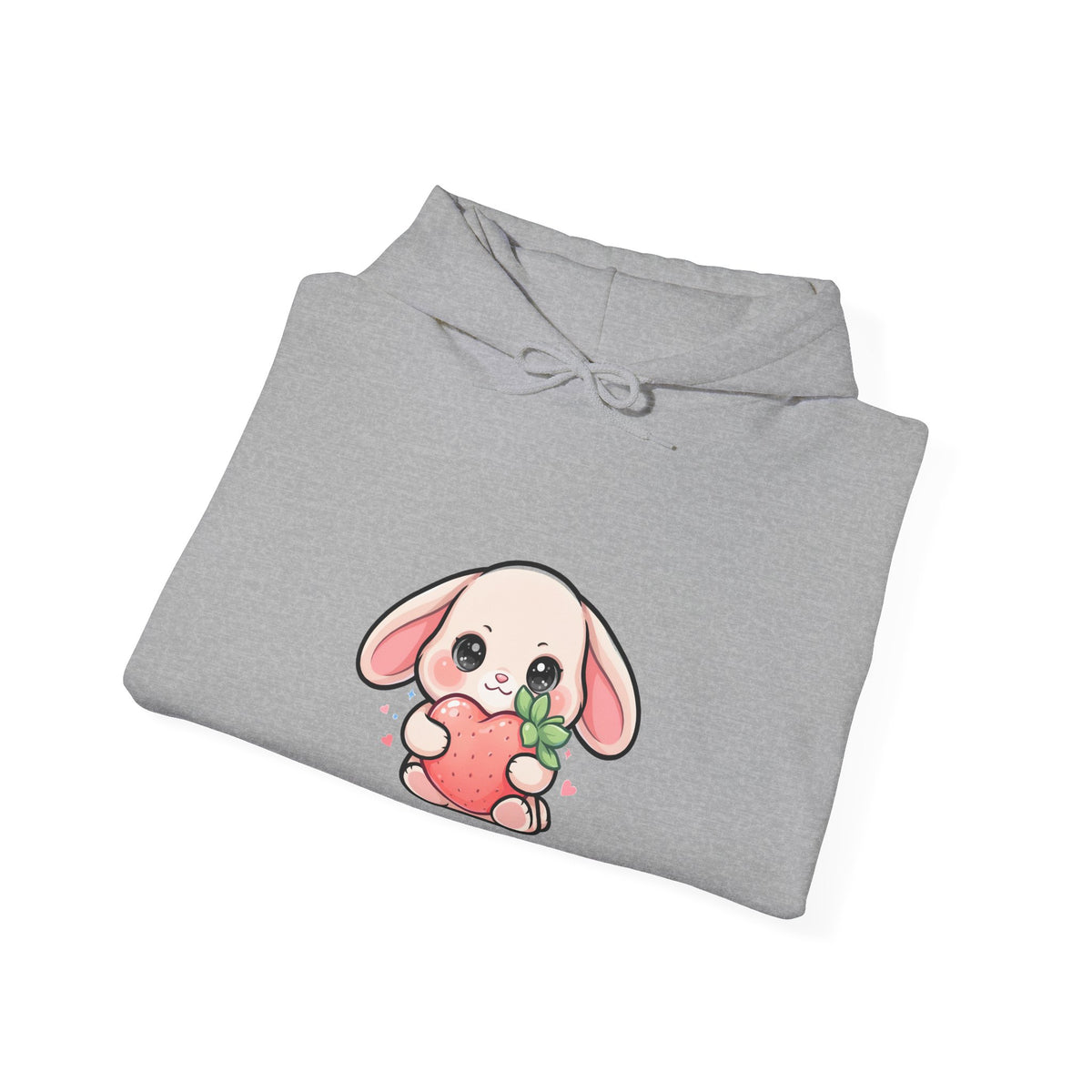 Kawaii Bunny Strawberry Hoodie, Cute Unisex Sweatshirt