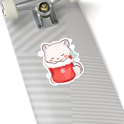 Kawaii Arctic Fox Christmas Sticker for Cozy Holiday Fans