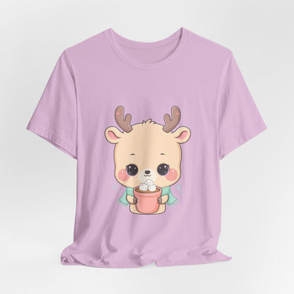 Kawaii Reindeer T-Shirt for Cozy Cocoa Season