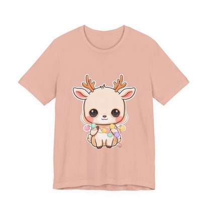 Kawaii Reindeer T-Shirt for Cozy Holiday Errands