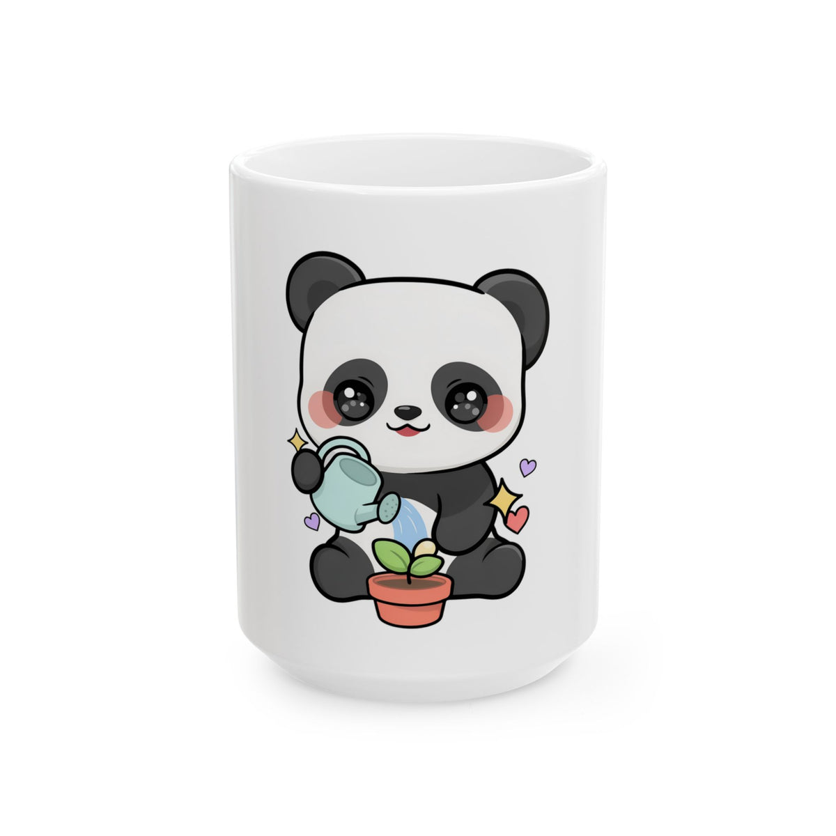 Cute Panda Mug, Kawaii Plant Lover Ceramic Coffee Mug
