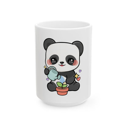 Cute Panda Mug, Kawaii Plant Lover Ceramic Coffee Mug