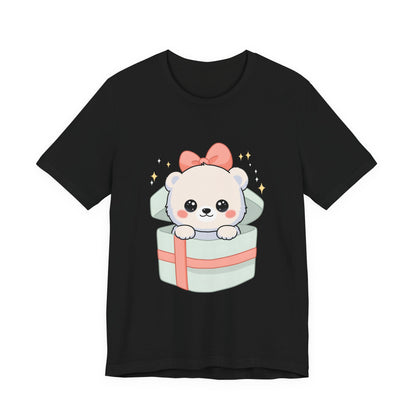 Kawaii Polar Bear Tee, Cute Gift Box Cub Unisex Shirt