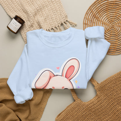 Kawaii Bunny Bubble Tea Sweatshirt, Cute Chibi Crewneck
