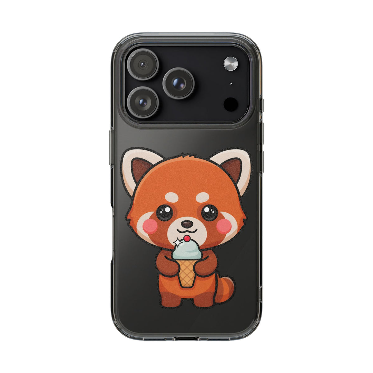 Kawaii Red Panda Phone Case with Ice Cream