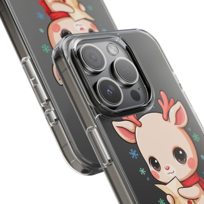 Christmas Reindeer Clear Impact-Resistant Phone Case