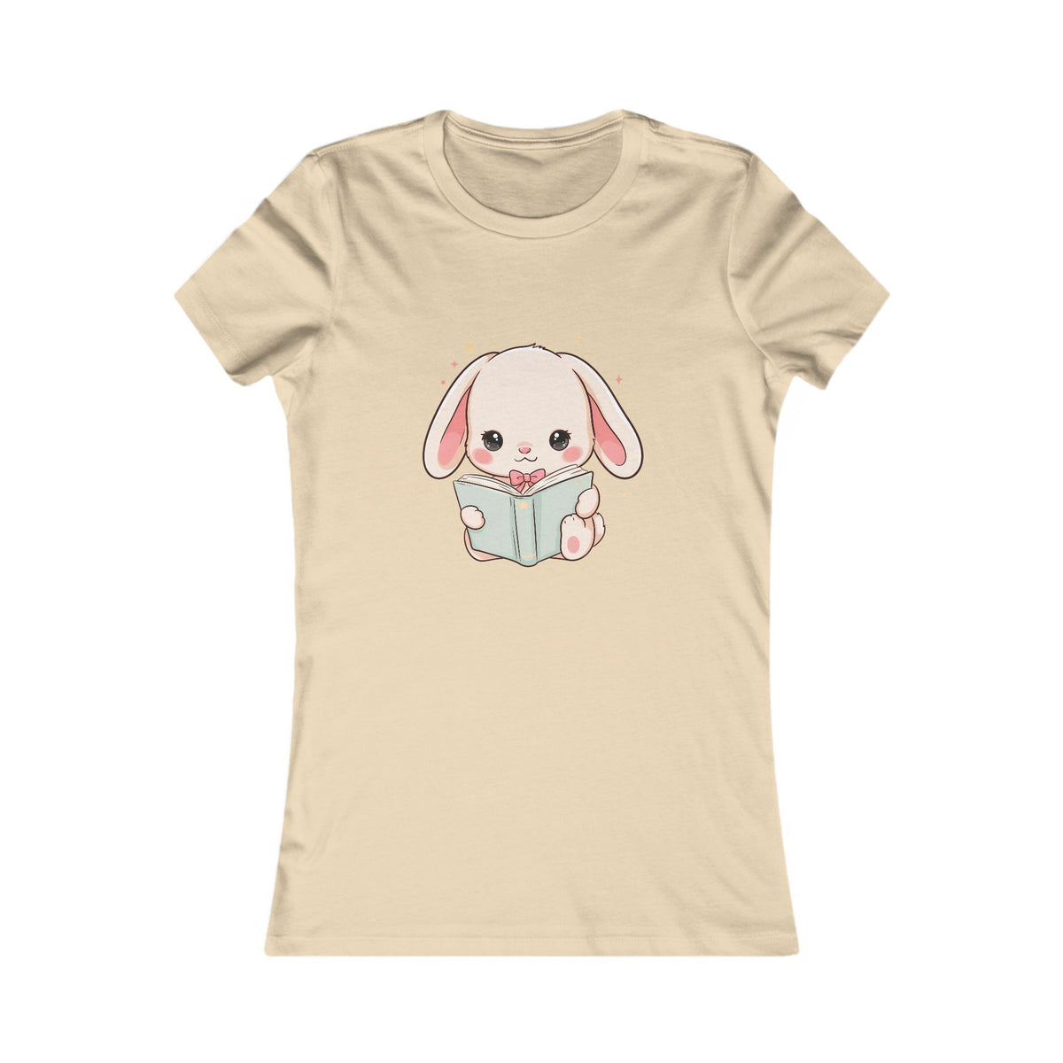 Kawaii Reading Bunny Women's Tee for Book Lovers