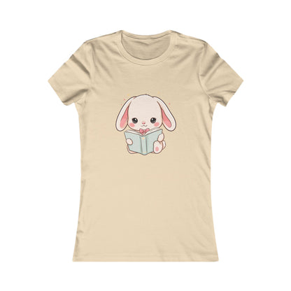 Kawaii Reading Bunny Women's Tee for Book Lovers