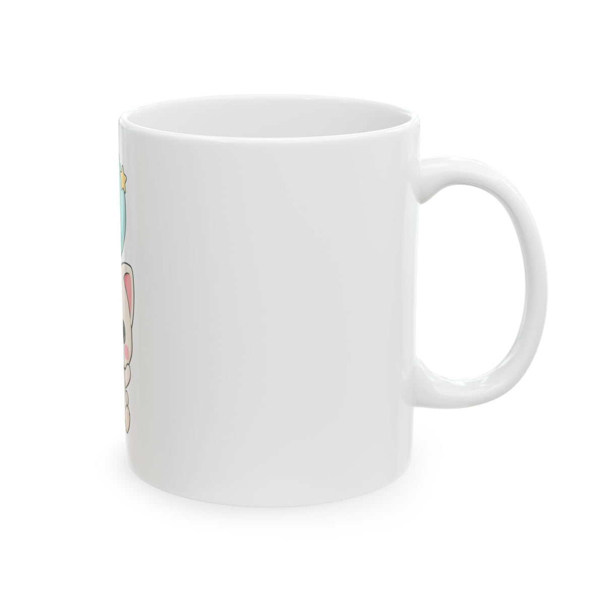 Kawaii Cat Balloon Mug, Cute Chibi Cat Ceramic Coffee Cup
