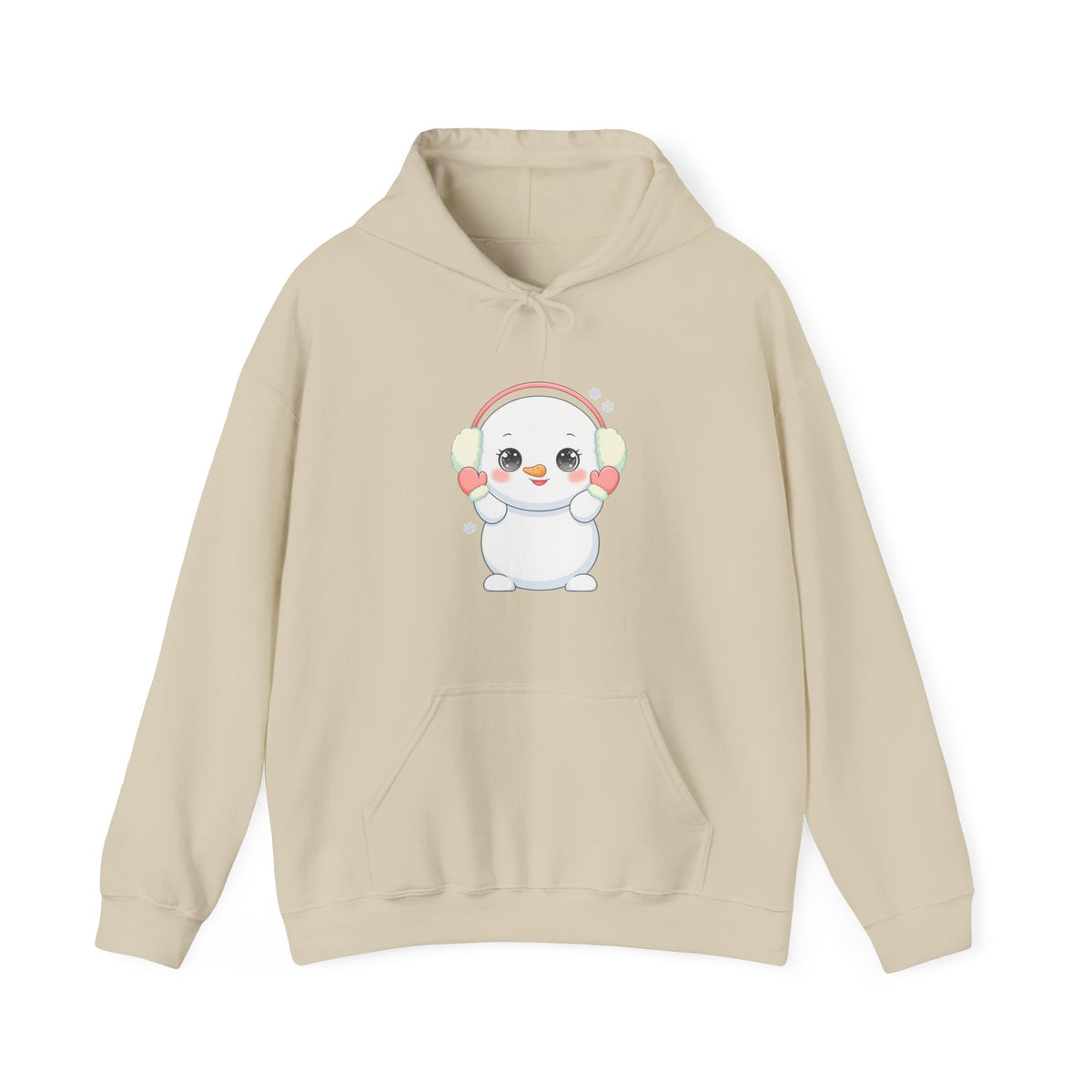 Kawaii Snowman Hoodie, Cute Winter Gift Sweatshirt