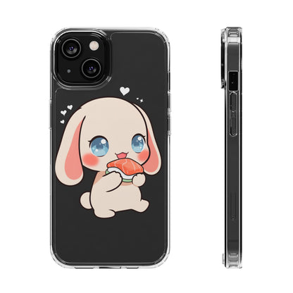 Kawaii Bunny Sushi Phone Case, Clear Impact-Resistant