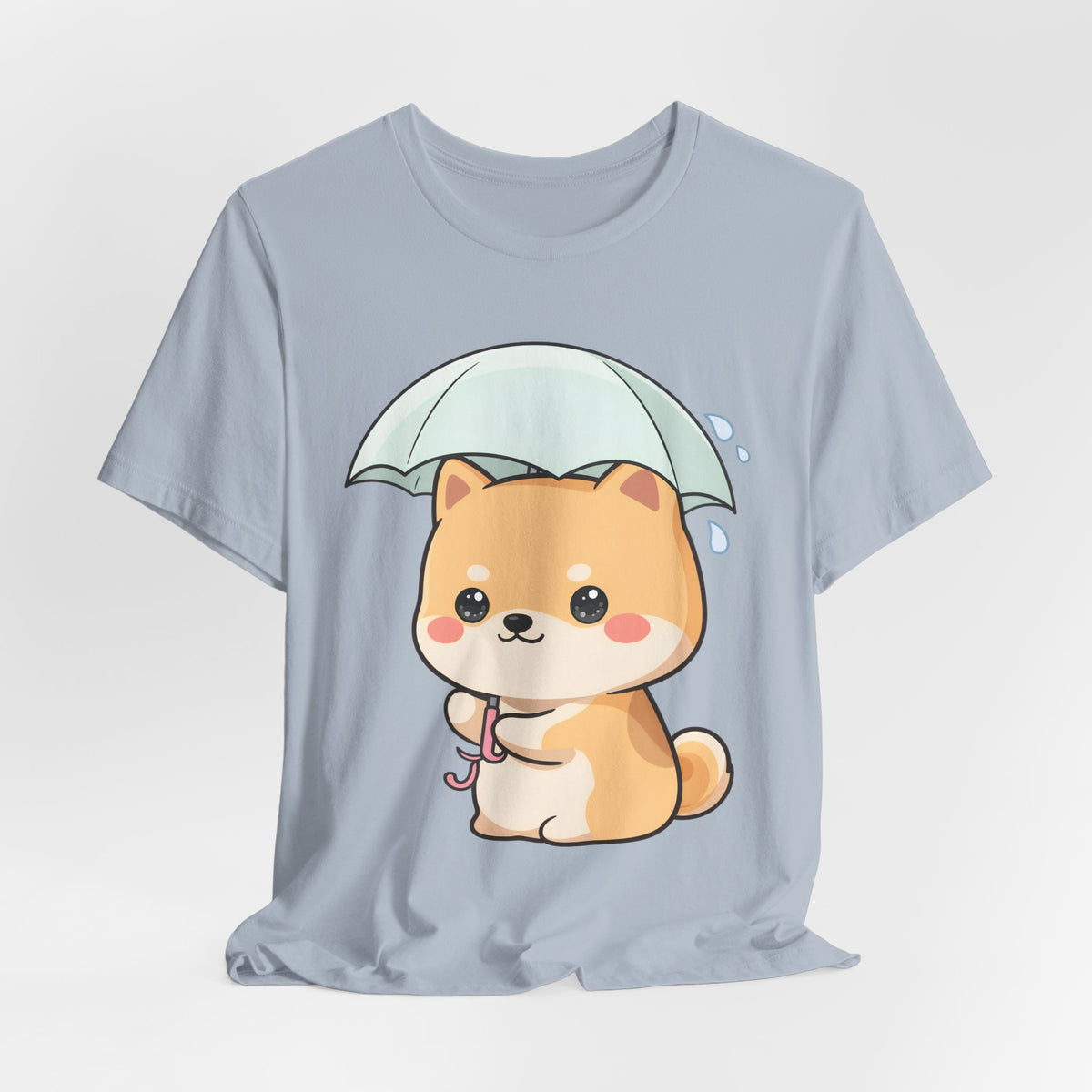 Kawaii Shiba Inu Umbrella T-Shirt for Rainy Day Fans