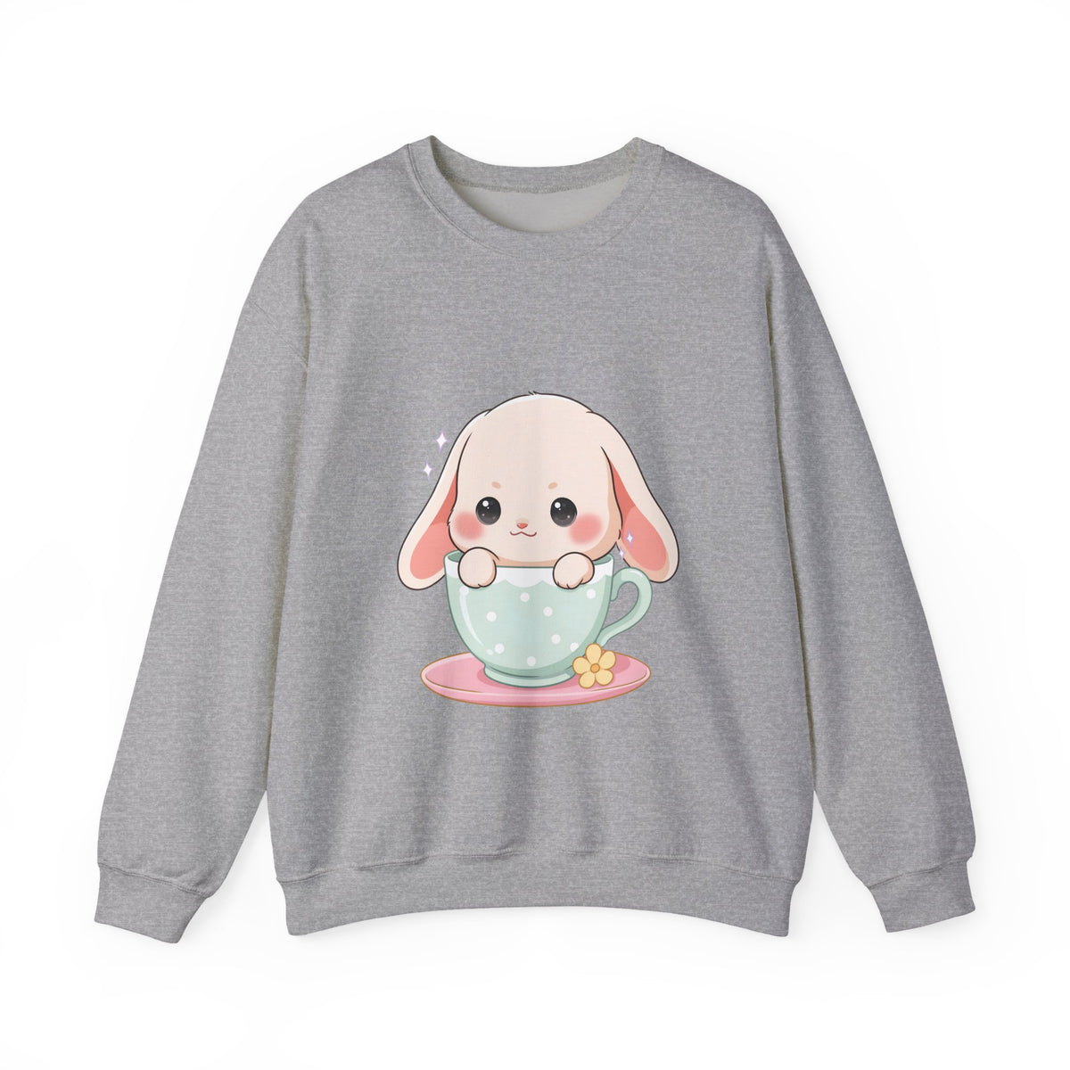 Kawaii Bunny Sweatshirt, Cute Chibi Tea Cup Rabbit