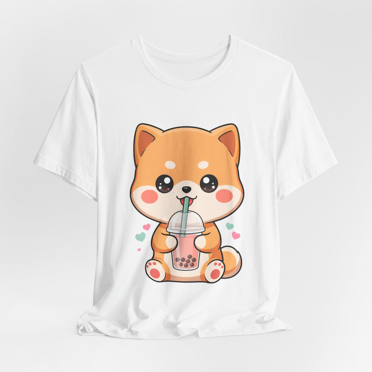 Kawaii Shiba Bubble Tea T-Shirt for Boba Lovers
