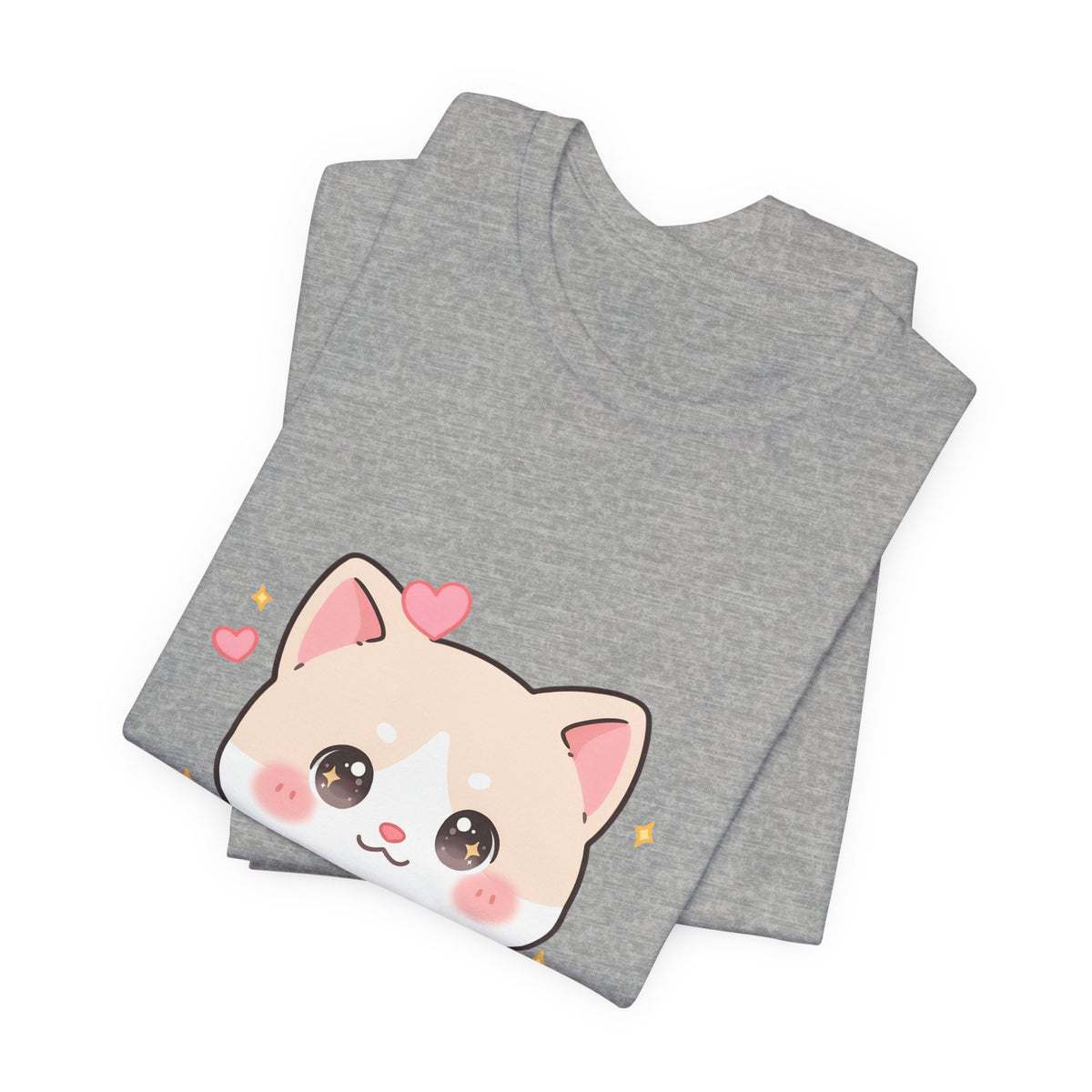 Kawaii Reading Cat T-Shirt for Book Lovers