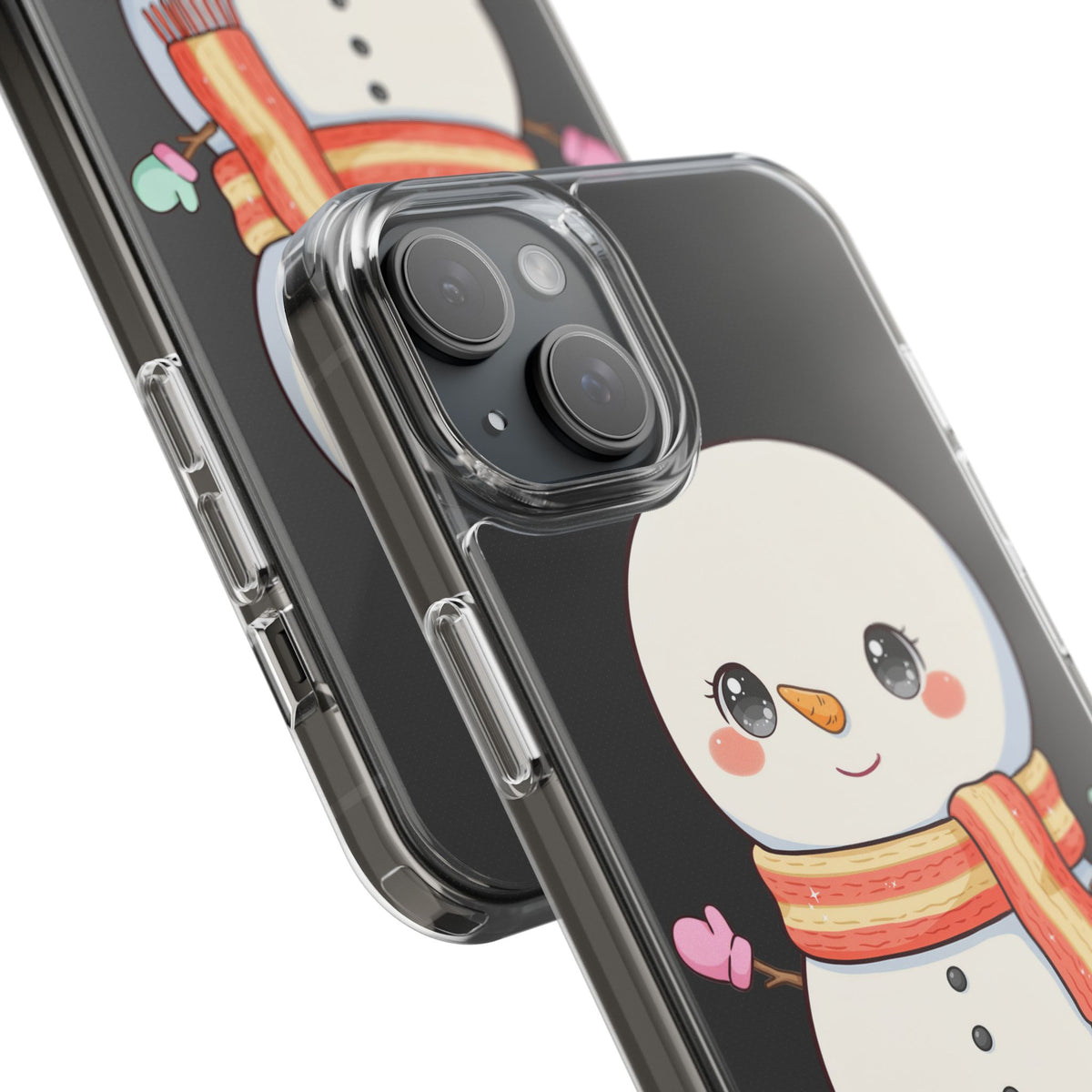 Kawaii Snowman Phone Case – Cute Christmas Clear Case