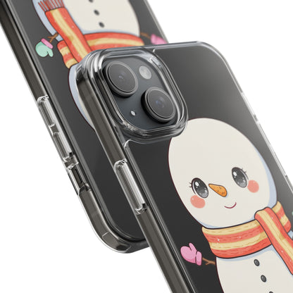 Kawaii Snowman Phone Case – Cute Christmas Clear Case
