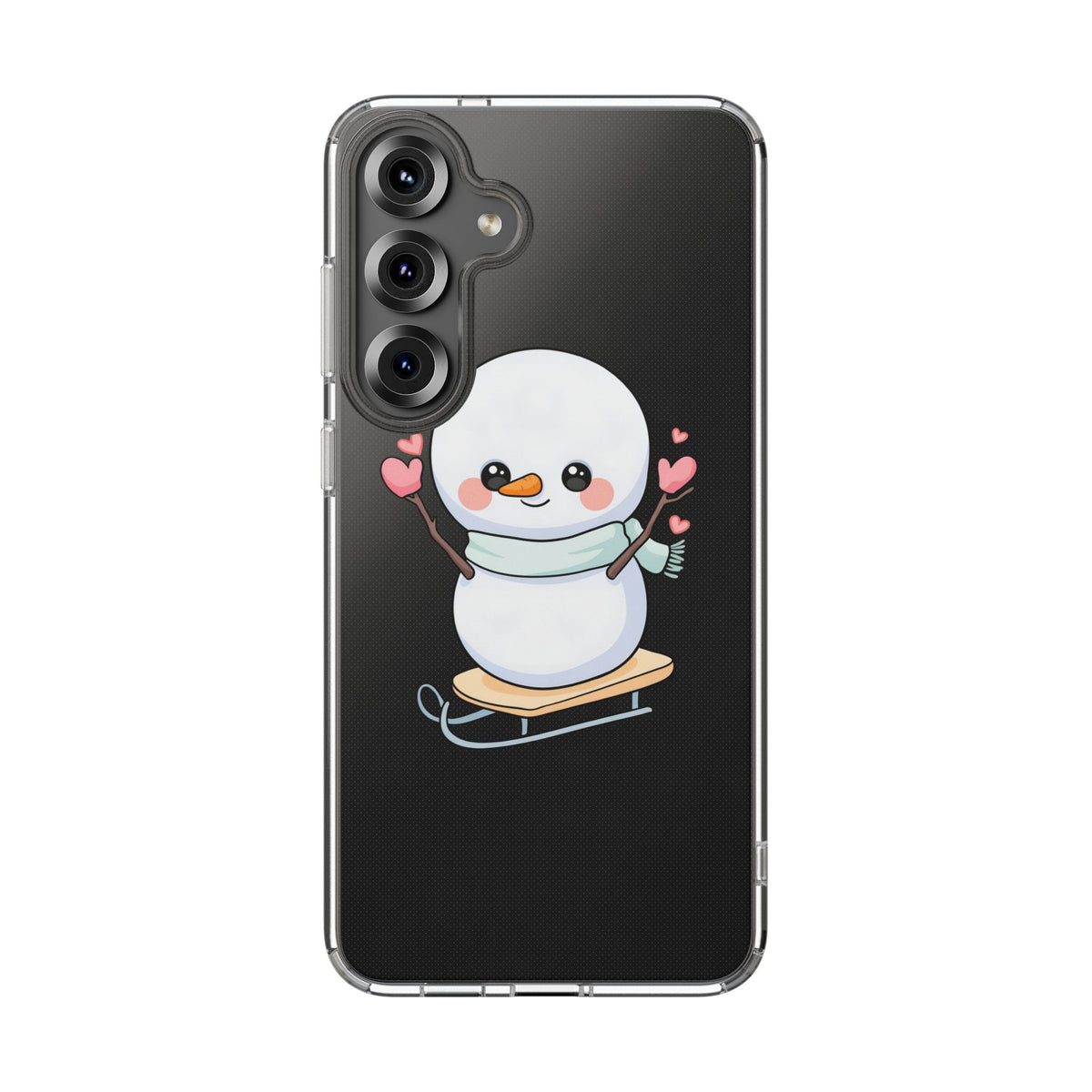 Kawaii Snowman Phone Case, Cute Winter Cheer
