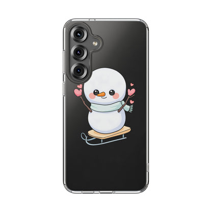 Kawaii Snowman Phone Case, Cute Winter Cheer
