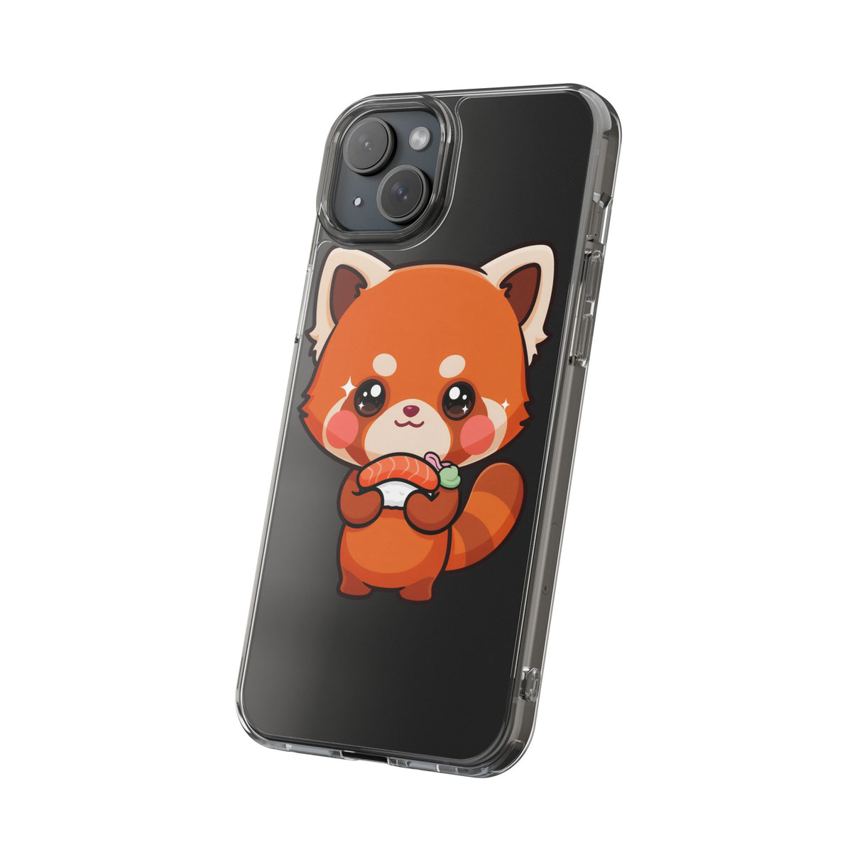 Red Panda Sushi Phone Case, Cute Kawaii Clear Case