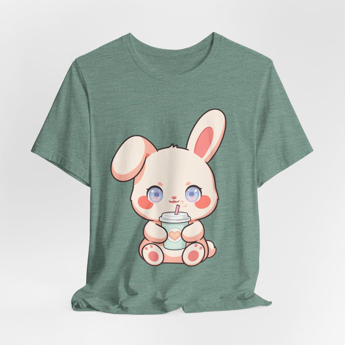 Kawaii Bunny Coffee T-Shirt: Cute Latte Lover Tee