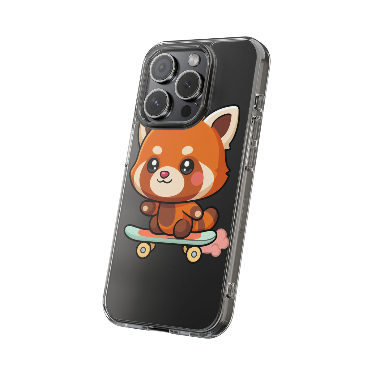 Red Panda Skateboard Phone Case, Cute Kawaii Style