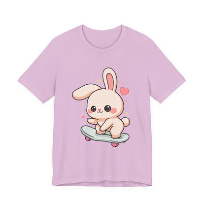 Kawaii Bunny Skateboard T-Shirt for Cute Style Fans