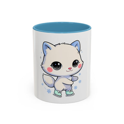 Kawaii Arctic Fox Mug for Cozy Winter Coffee Breaks