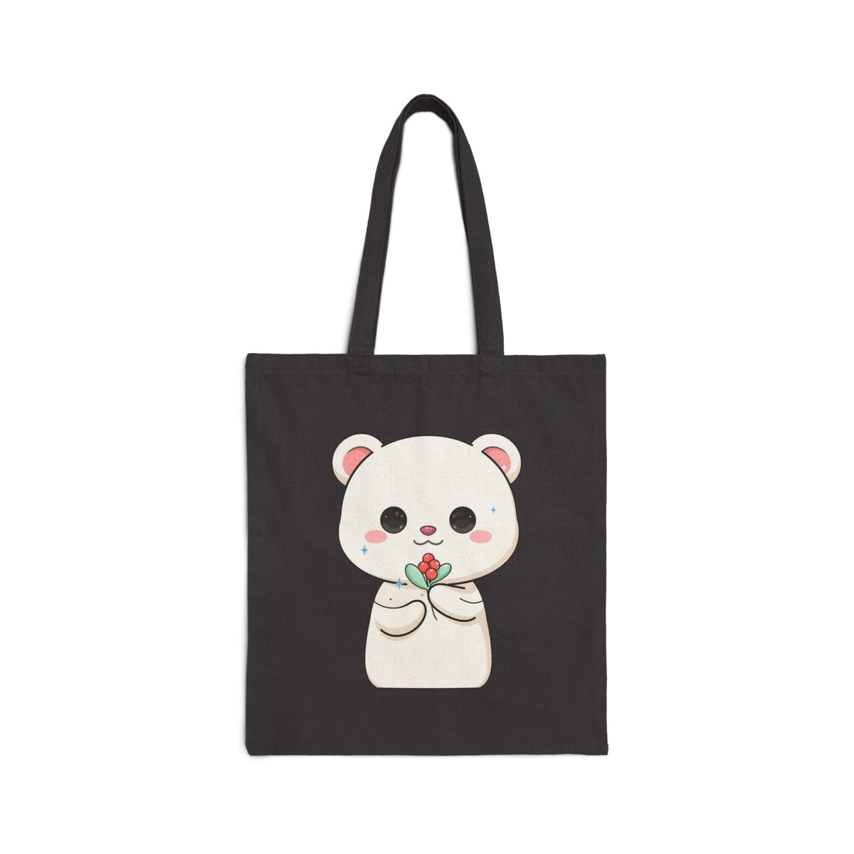 Kawaii Polar Bear Tote Bag – Cute Christmas Canvas Bag
