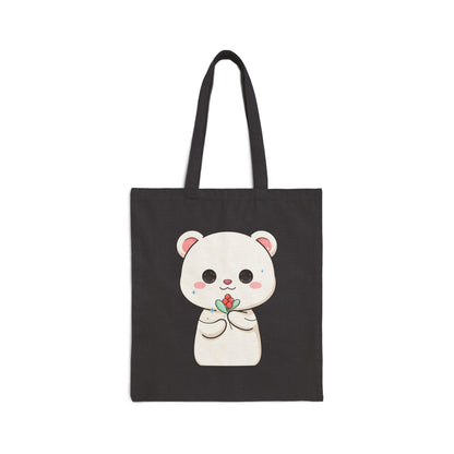 Kawaii Polar Bear Tote Bag – Cute Christmas Canvas Bag