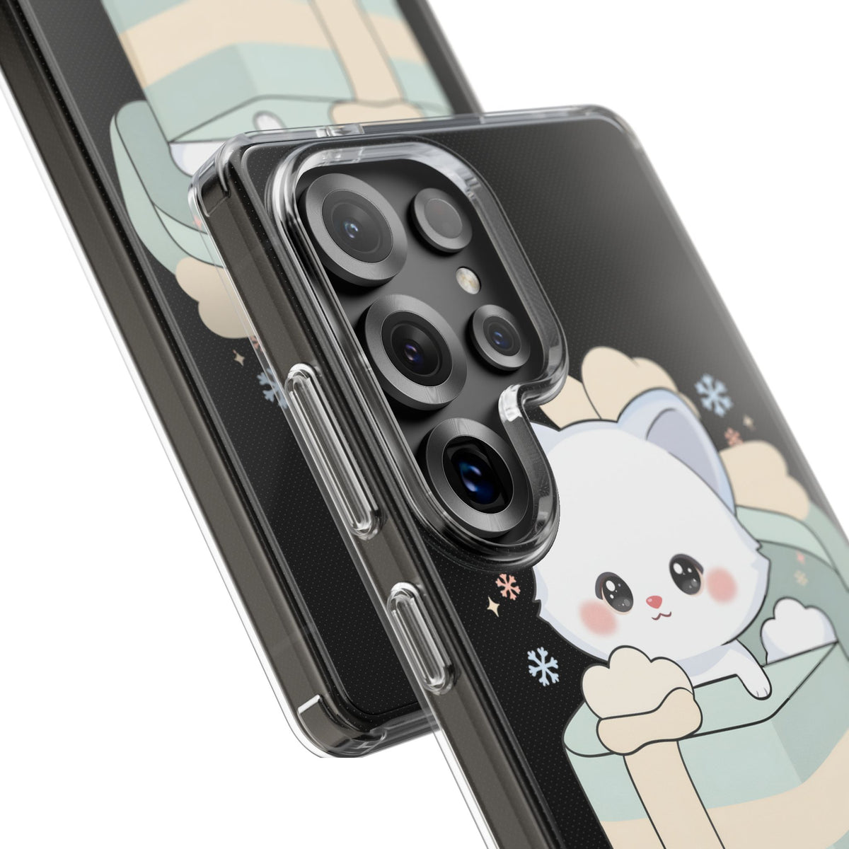 Kawaii Arctic Fox Clear Impact-Resistant Phone Case