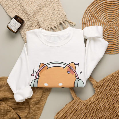 Kawaii Shiba Inu Music Sweatshirt, Cute Dog Lover Gift