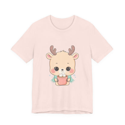 Kawaii Reindeer T-Shirt for Cozy Cocoa Season