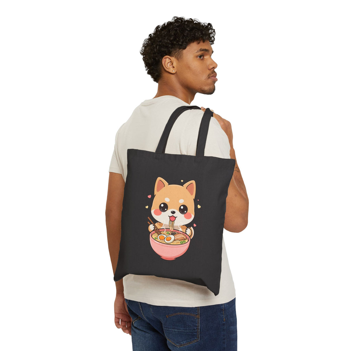 Kawaii Shiba Inu Ramen Tote Bag for Cute Food Lovers