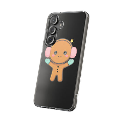 Kawaii Gingerbread Phone Case, Cute Winter Character