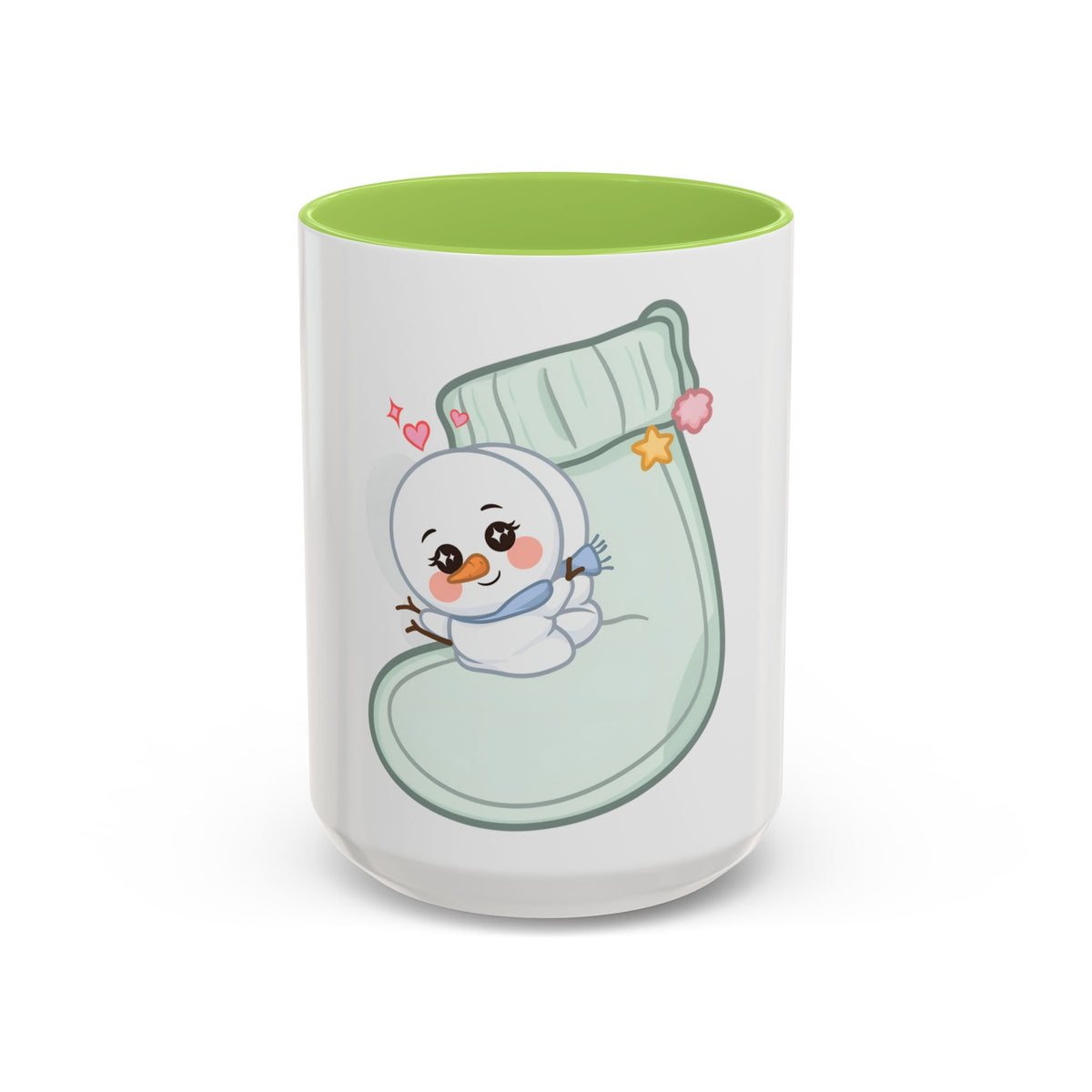 Christmas Snowman Accent Coffee Mug, Cute Holiday Gift