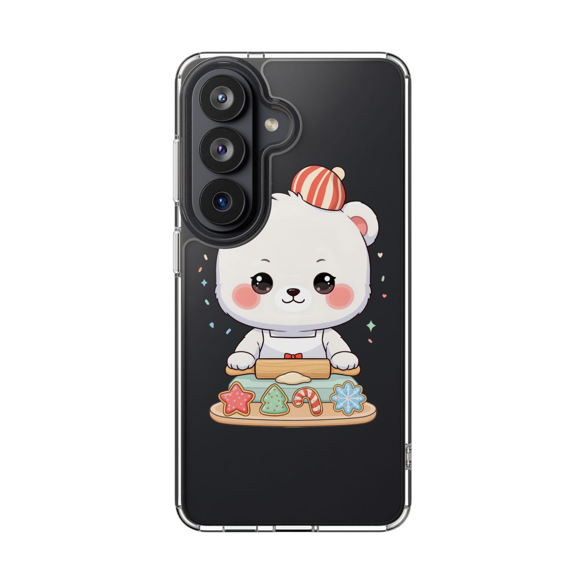Christmas Bear Cookie Baking Clear Phone Case