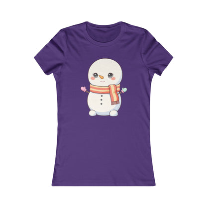 Kawaii Snowman Christmas Tee for Women